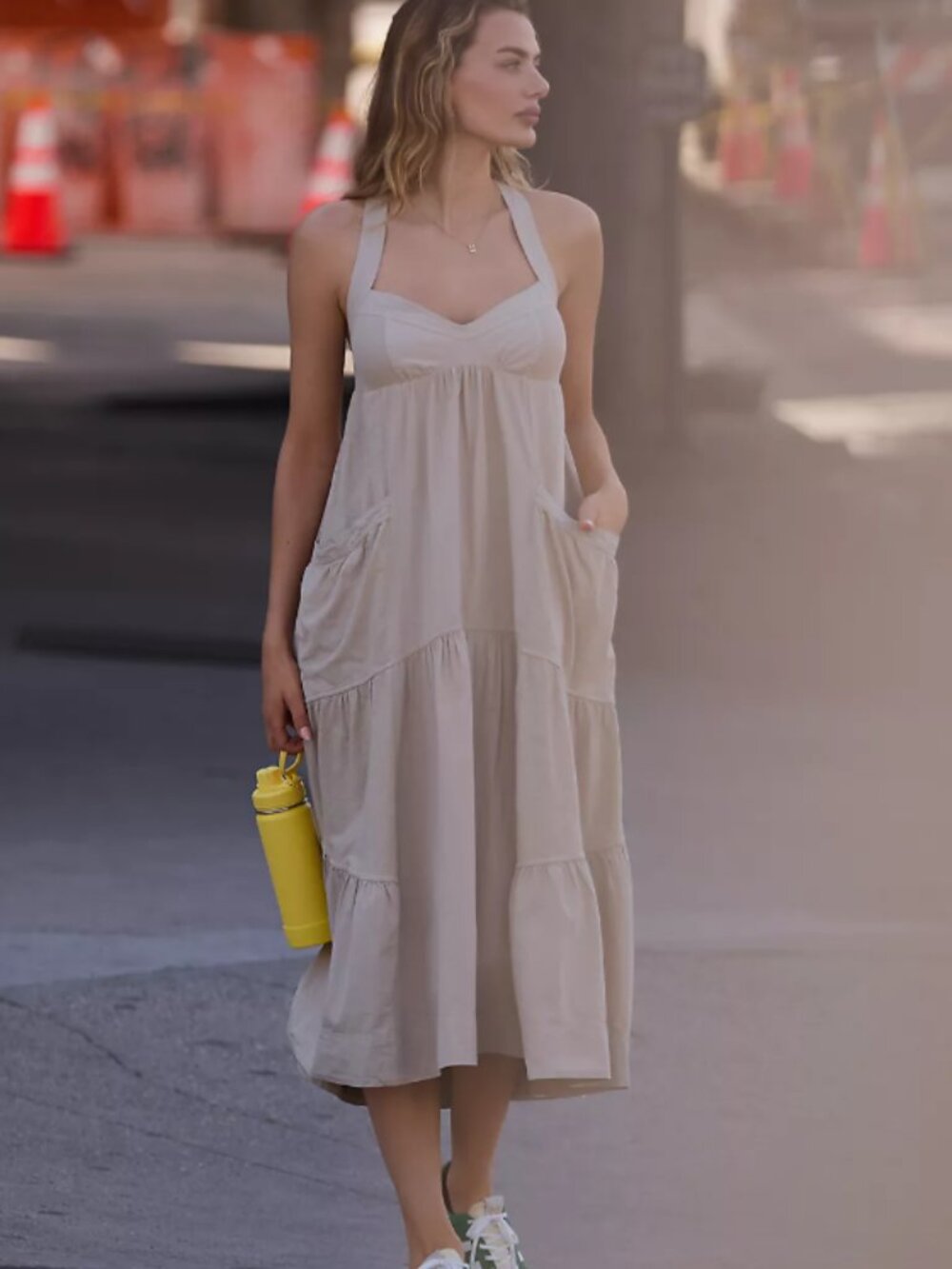 Anthropologie Daily Practice Top Tier Utility Sweetheart Midi Dress | XS | Moss